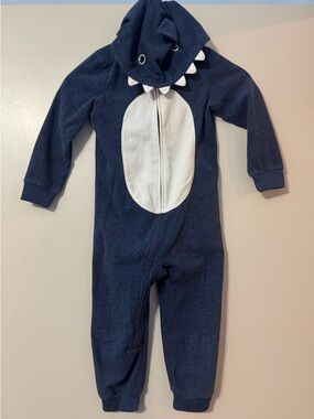 Carter's Blue Shark Hooded Footie PJ - Toddler 4